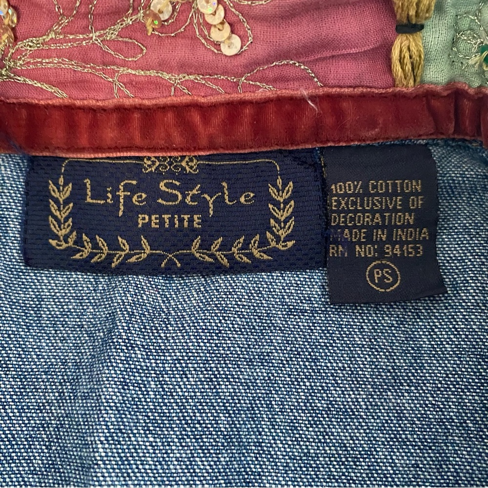 Colorful Patchwork Denim Jacket Western Core - image 6